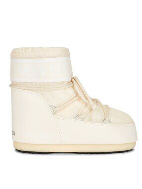 MOON BOOT Icon Low Nylon Boot in Cream White Chunky Y2K Bootie S/M Small Medium
